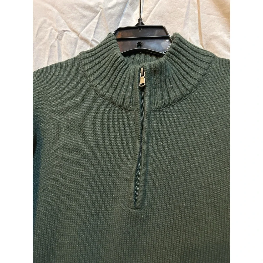 Sonoma Pullover Sweater Men XXL Forest Green 1/4 Zip Long Sleeve Mock Neck